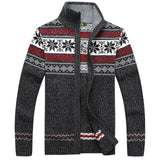 Men Velvet Sweatercoat Winter pattern style Wool Cardigan Male Casual Thicken Warm fleece Christmas Sweater for Man Hombre